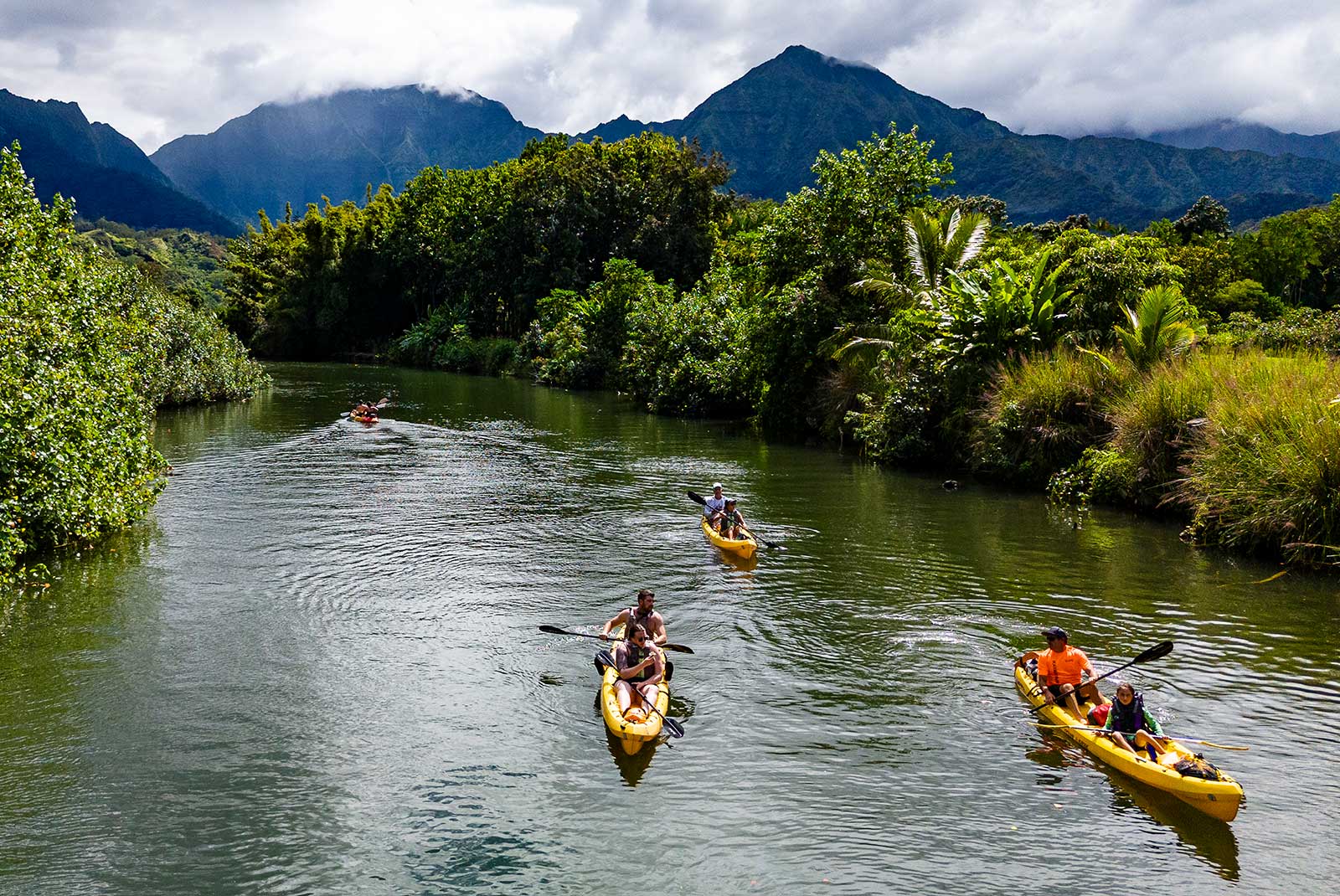 Hanalei Kayaking Tour Paddling the River